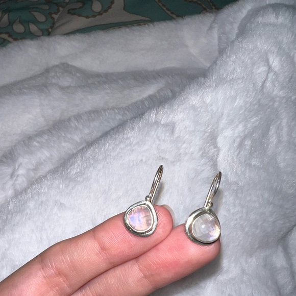 Moonstone Hook Earrings - Picture 3 of 6